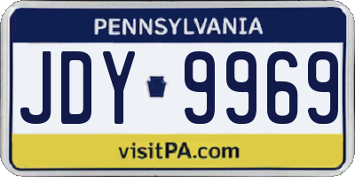 PA license plate JDY9969