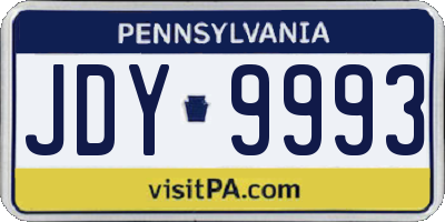 PA license plate JDY9993
