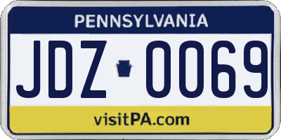 PA license plate JDZ0069