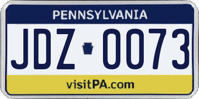 PA license plate JDZ0073