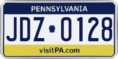 PA license plate JDZ0128