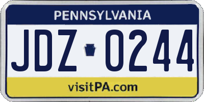 PA license plate JDZ0244
