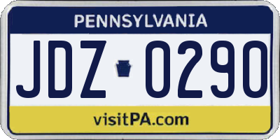 PA license plate JDZ0290
