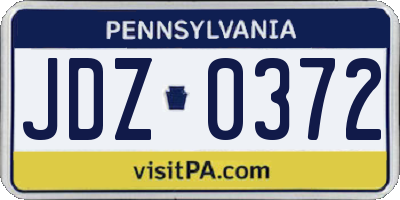 PA license plate JDZ0372