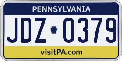 PA license plate JDZ0379