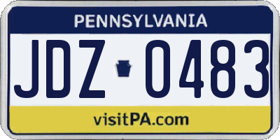 PA license plate JDZ0483