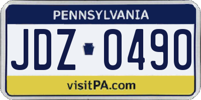 PA license plate JDZ0490