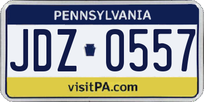 PA license plate JDZ0557