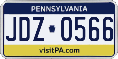 PA license plate JDZ0566