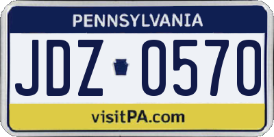 PA license plate JDZ0570