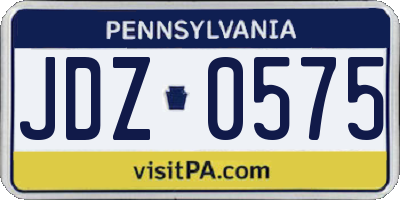 PA license plate JDZ0575