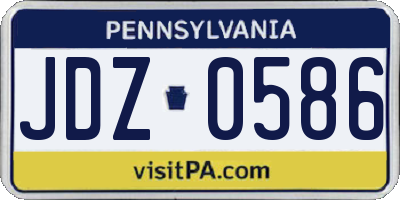 PA license plate JDZ0586