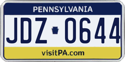 PA license plate JDZ0644