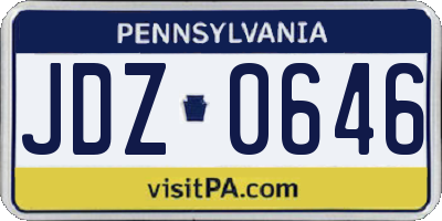 PA license plate JDZ0646