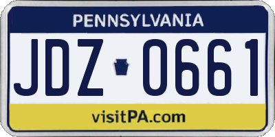 PA license plate JDZ0661