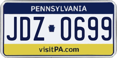 PA license plate JDZ0699