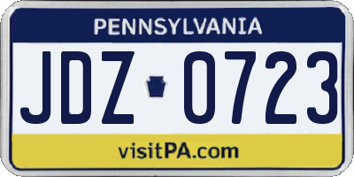 PA license plate JDZ0723