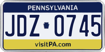 PA license plate JDZ0745