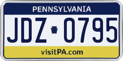PA license plate JDZ0795