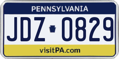 PA license plate JDZ0829