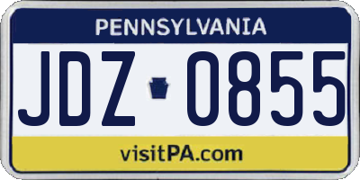 PA license plate JDZ0855