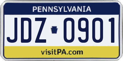 PA license plate JDZ0901