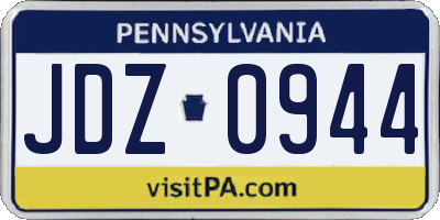 PA license plate JDZ0944