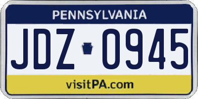 PA license plate JDZ0945