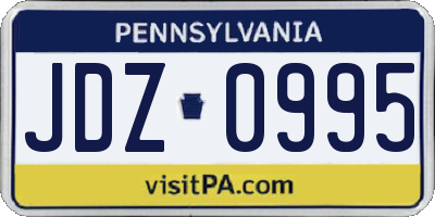 PA license plate JDZ0995
