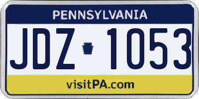 PA license plate JDZ1053