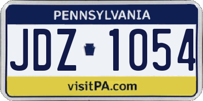 PA license plate JDZ1054