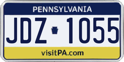 PA license plate JDZ1055