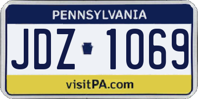 PA license plate JDZ1069