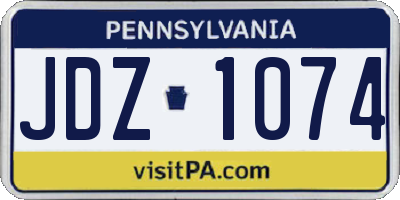 PA license plate JDZ1074
