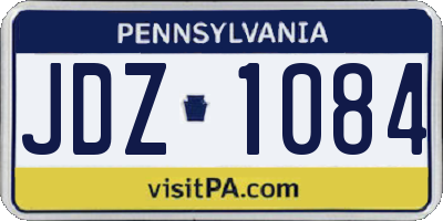 PA license plate JDZ1084