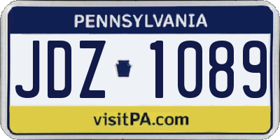PA license plate JDZ1089
