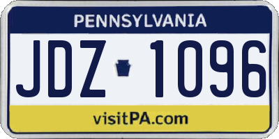PA license plate JDZ1096