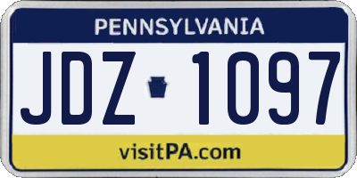 PA license plate JDZ1097