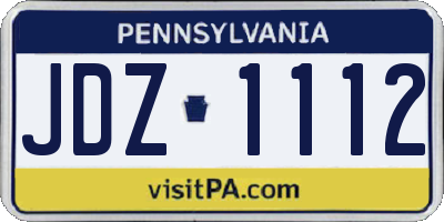 PA license plate JDZ1112