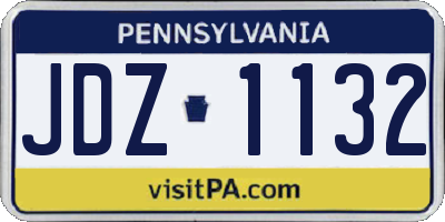 PA license plate JDZ1132