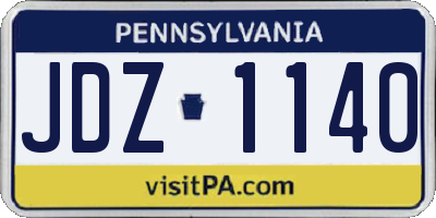 PA license plate JDZ1140