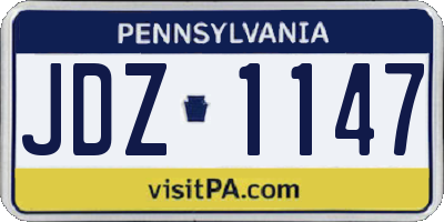 PA license plate JDZ1147
