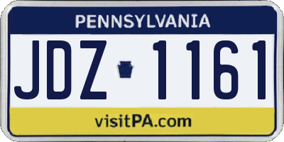 PA license plate JDZ1161