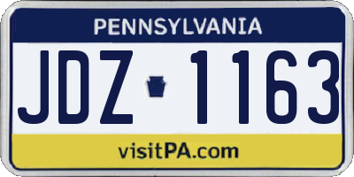 PA license plate JDZ1163
