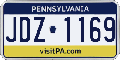 PA license plate JDZ1169