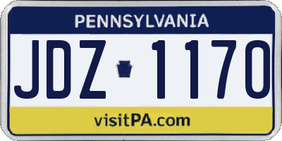 PA license plate JDZ1170