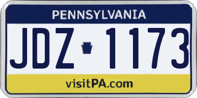 PA license plate JDZ1173