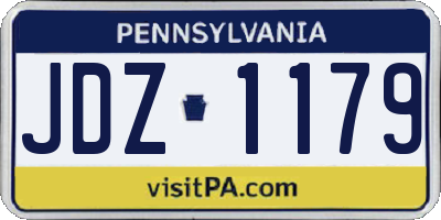 PA license plate JDZ1179