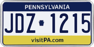 PA license plate JDZ1215
