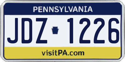 PA license plate JDZ1226